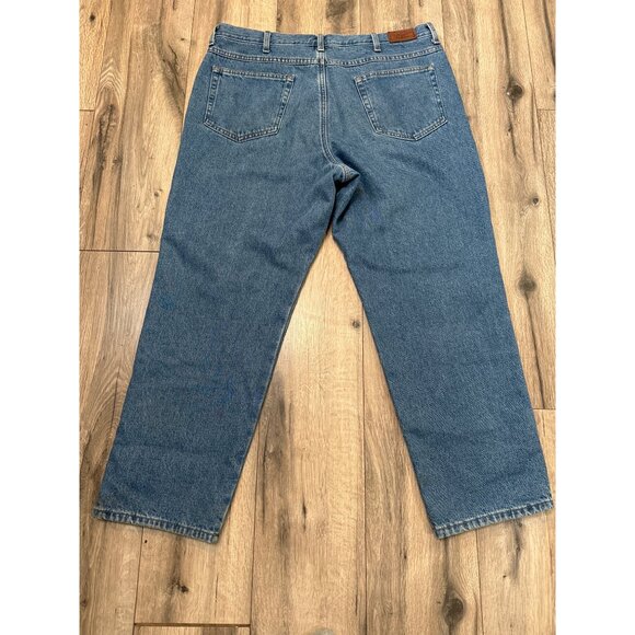 L.L. Bean Classic Fit Jeans 40x29 Mens Blue Denim With Plaid Lining 100% Cotton - Picture 13 of 13
